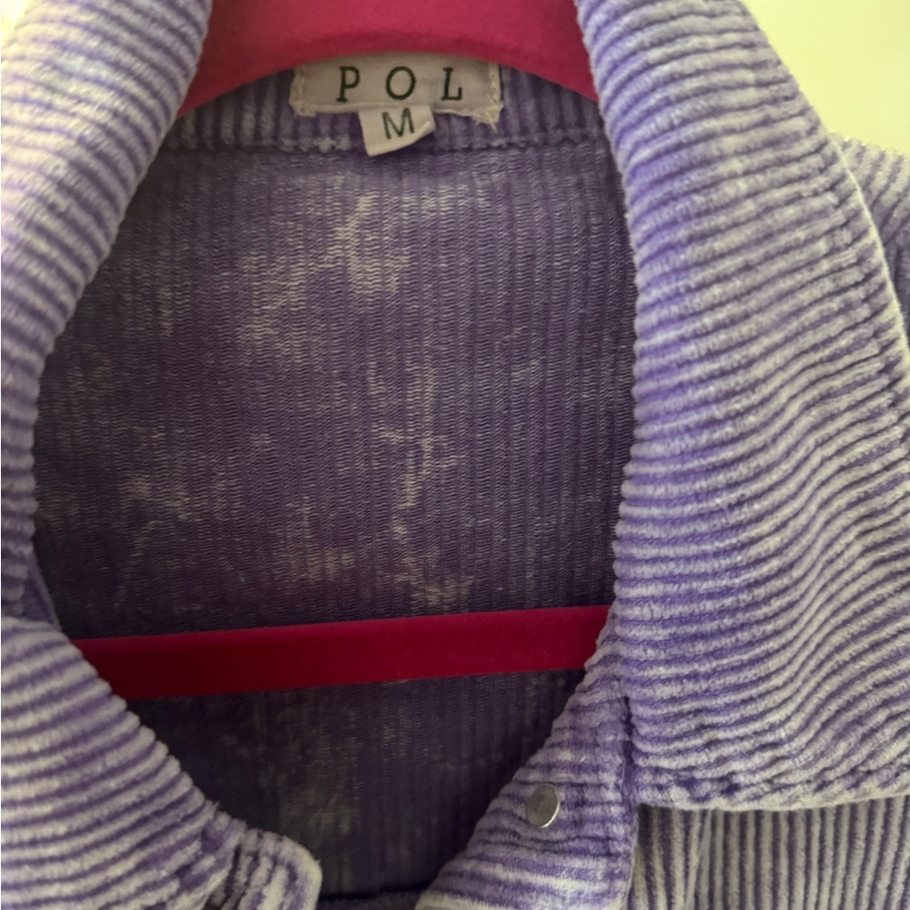 POL Purple cropped Jacket with Vintage Corduroy Texture - Picture 3 of 3
